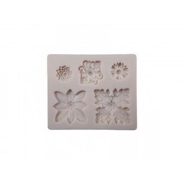 Silicone mold for ornaments - Pentart - french rosettes, 5 pcs.