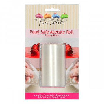Food safe acetate roll - FunCakes - 8 cm x 20 m