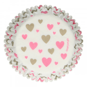 Muffin curlers - FunCakes - hearts, 48 pcs.