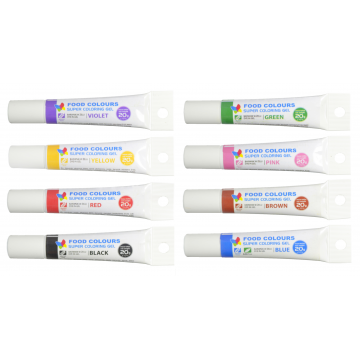 A set of food colors in gel, in tube - Food Colors - 8 colors