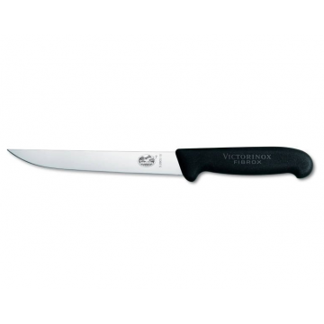 Nóż do mięsa z wąskim ostrzem Fibrox - Victorinox - czarny, 15 cm