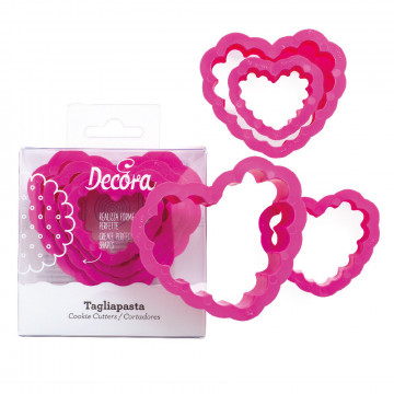 Set of cookie cutters - Decora - scalloped hearts, 4 pcs.