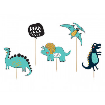 Toppers Dinosaurs - PartyDeco - 5 pcs.